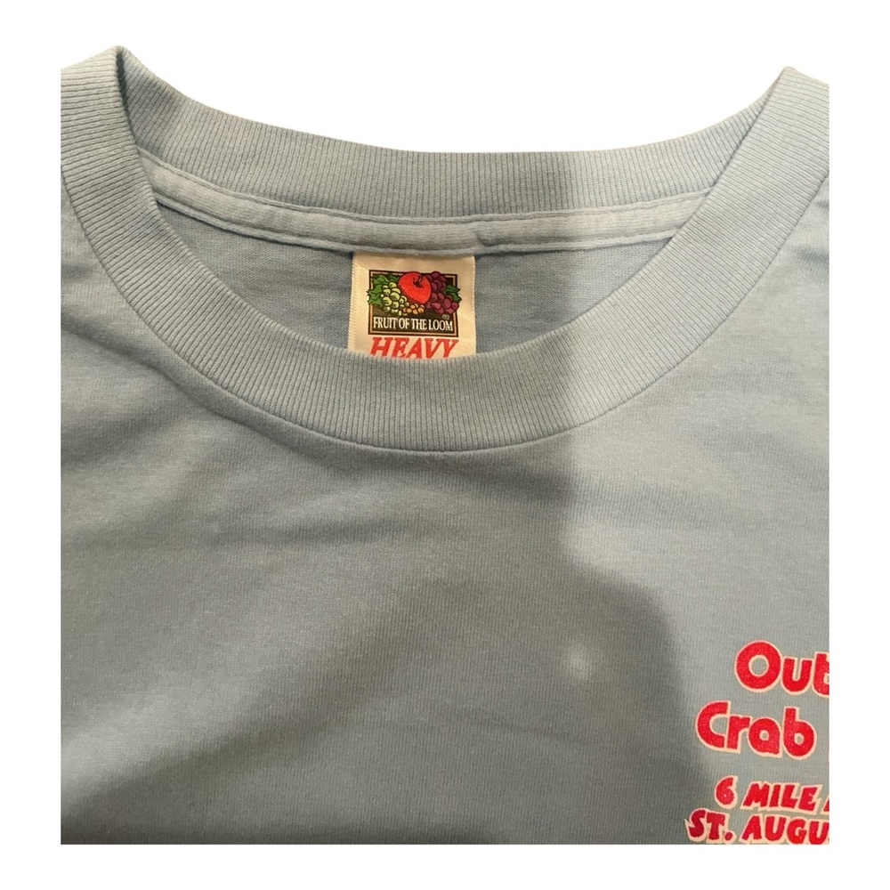 Vintage OutBack Crab Shark T-Shirt Men’s Size XL Gray Free Beer - Picture 6 of 6